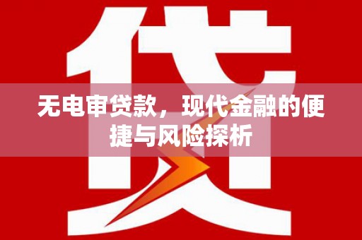 武邑无电审贷款，现代金融的便捷与风险探析
