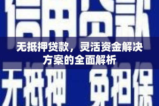 武邑无抵押贷款，灵活资金解决方案的全面解析