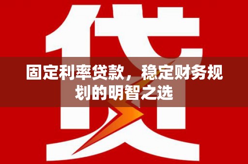 武邑固定利率贷款，稳定财务规划的明智之选