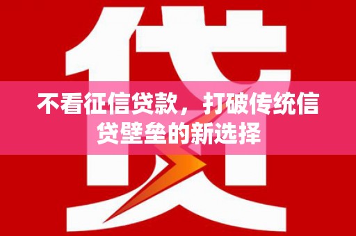 武邑不看征信贷款，打破传统信贷壁垒的新选择