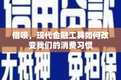 武邑借呗，现代金融工具如何改变我们的消费习惯