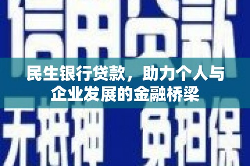 武邑民生银行贷款，助力个人与企业发展的金融桥梁