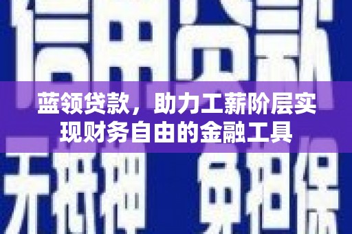 武邑蓝领贷款，助力工薪阶层实现财务自由的金融工具