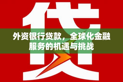 武邑外资银行贷款，全球化金融服务的机遇与挑战