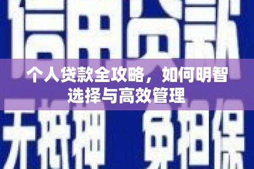 武邑个人贷款全攻略，如何明智选择与高效管理