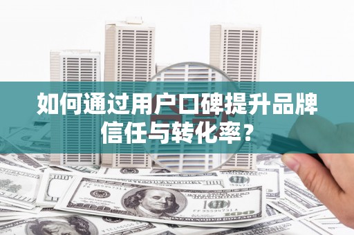 武邑如何通过用户口碑提升品牌信任与转化率？
