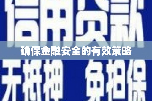 武邑确保金融安全的有效策略